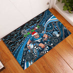 Merry Christmas AFL Carlton Blues Rubber Doormat Aboriginal Santa Football Mascot