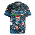 Merry Christmas AFL Carlton Blues Rugby Jersey Aboriginal Santa Football Mascot