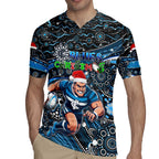 Merry Christmas AFL Carlton Blues Rugby Jersey Aboriginal Santa Football Mascot