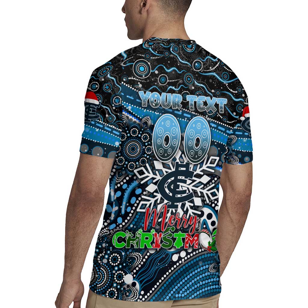 Merry Christmas AFL Carlton Blues Rugby Jersey Aboriginal Santa Football Mascot