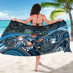 Merry Christmas AFL Carlton Blues Sarong Aboriginal Santa Football Mascot