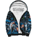 Merry Christmas AFL Carlton Blues Sherpa Hoodie Aboriginal Santa Football Mascot