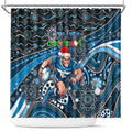Merry Christmas AFL Carlton Blues Shower Curtain Aboriginal Santa Football Mascot