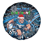 Merry Christmas AFL Carlton Blues Spare Tire Cover Aboriginal Santa Football Mascot
