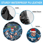 Merry Christmas AFL Carlton Blues Spare Tire Cover Aboriginal Santa Football Mascot