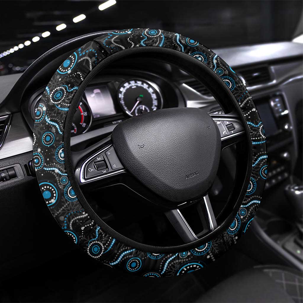 Merry Christmas AFL Carlton Blues Steering Wheel Cover Aboriginal Santa Football Mascot