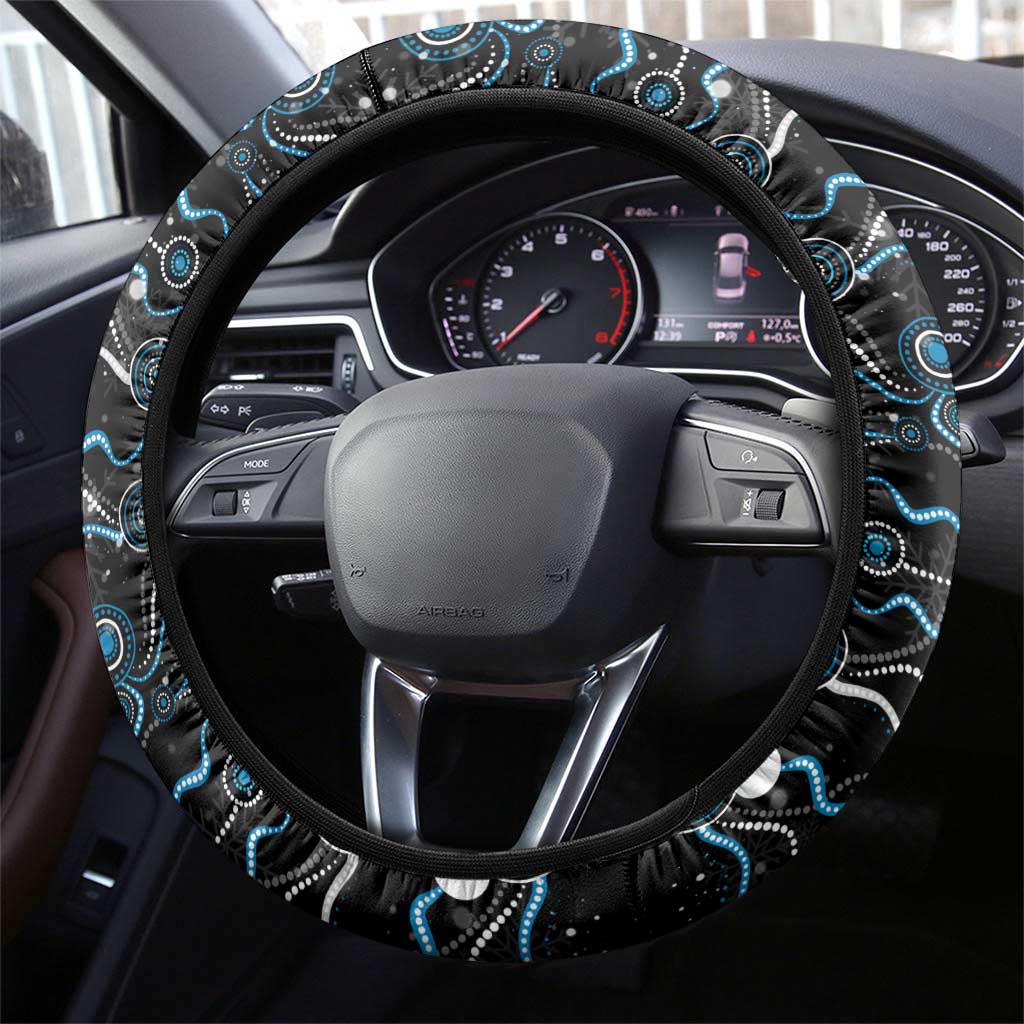 Merry Christmas AFL Carlton Blues Steering Wheel Cover Aboriginal Santa Football Mascot
