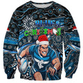 Merry Christmas AFL Carlton Blues Sweatshirt Aboriginal Santa Football Mascot