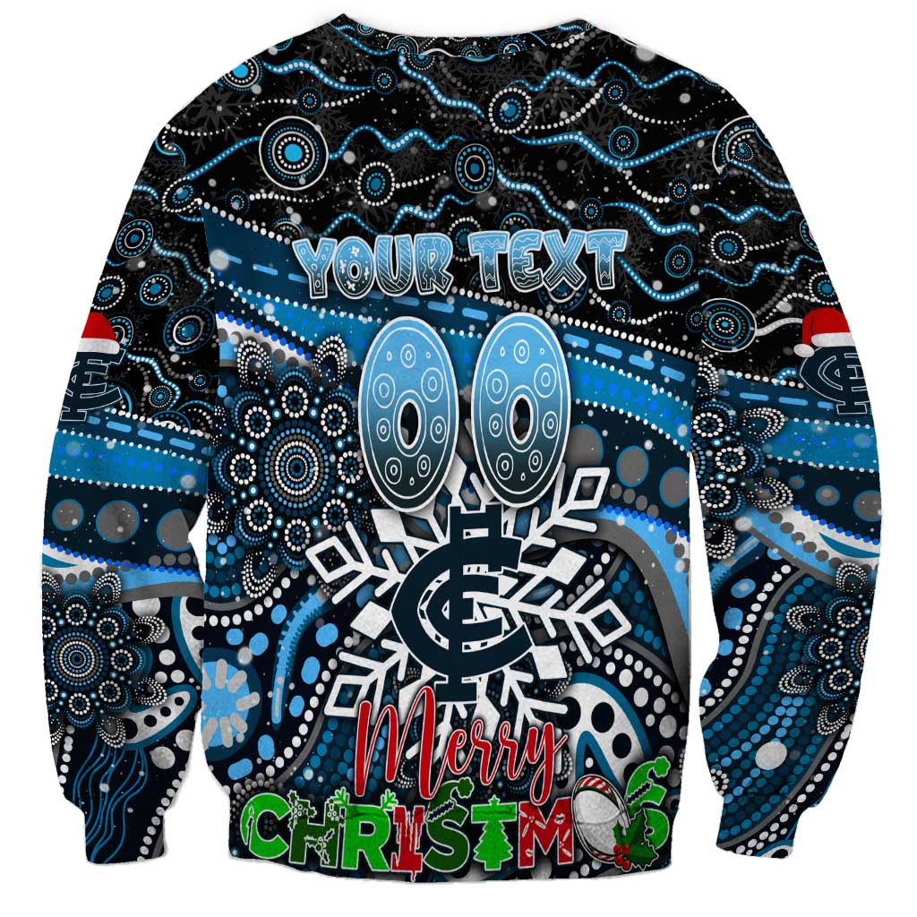 Merry Christmas AFL Carlton Blues Sweatshirt Aboriginal Santa Football Mascot