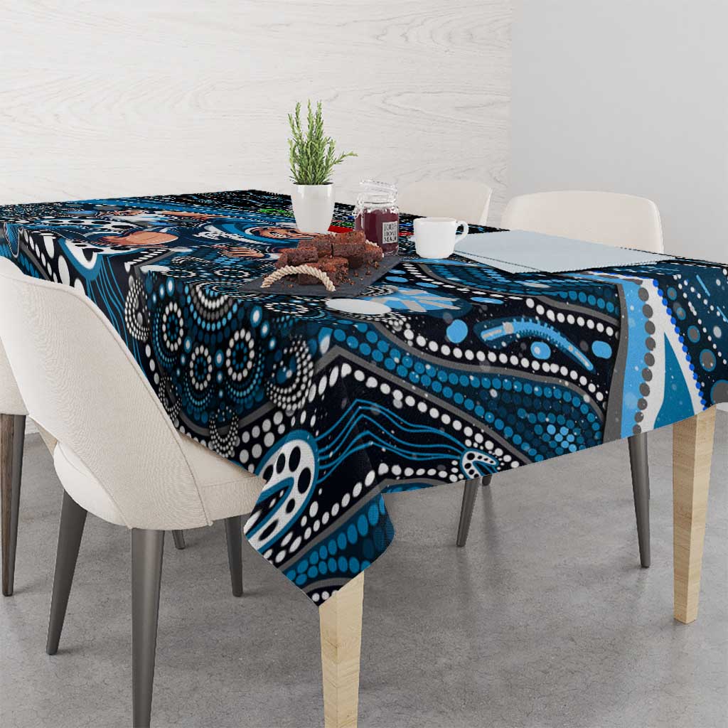 Merry Christmas AFL Carlton Blues Tablecloth Aboriginal Santa Football Mascot