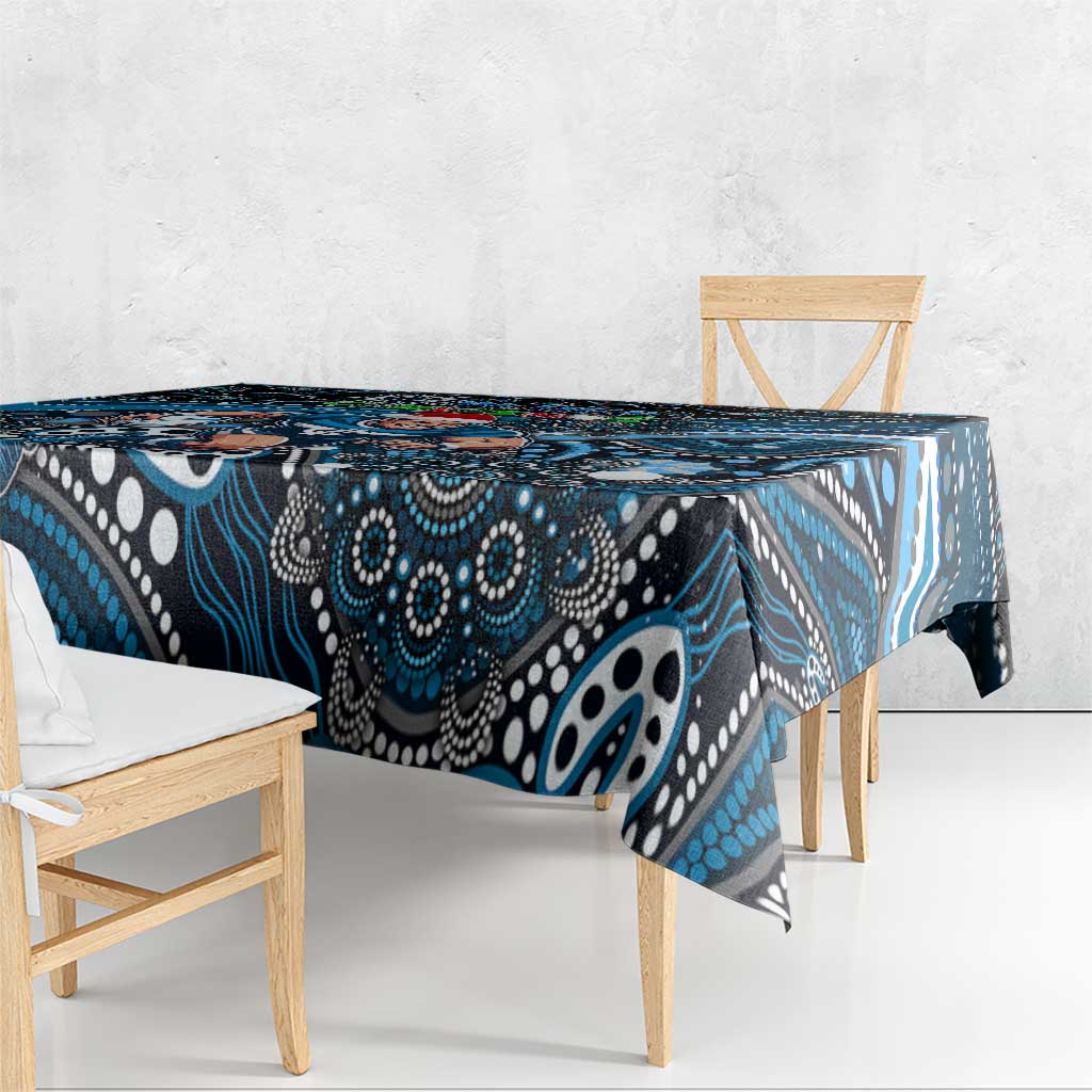 Merry Christmas AFL Carlton Blues Tablecloth Aboriginal Santa Football Mascot