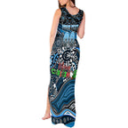 Merry Christmas AFL Carlton Blues Tank Maxi Dress Aboriginal Santa Football Mascot