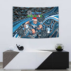 Merry Christmas AFL Carlton Blues Tapestry Aboriginal Santa Football Mascot