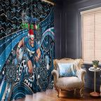 Merry Christmas AFL Carlton Blues Window Curtain Aboriginal Santa Football Mascot