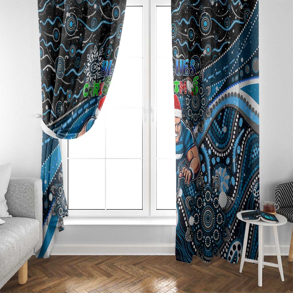 Merry Christmas AFL Carlton Blues Window Curtain Aboriginal Santa Football Mascot