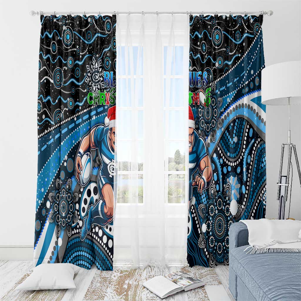 Merry Christmas AFL Carlton Blues Window Curtain Aboriginal Santa Football Mascot