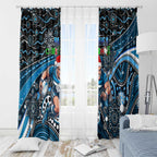 Merry Christmas AFL Carlton Blues Window Curtain Aboriginal Santa Football Mascot