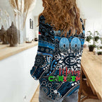 Merry Christmas AFL Carlton Blues Women Casual Shirt Aboriginal Santa Football Mascot