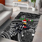 Merry Christmas AFL Collingwood Magpies Area Rug Aboriginal Santa Football Mascot