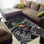 Merry Christmas AFL Collingwood Magpies Area Rug Aboriginal Santa Football Mascot
