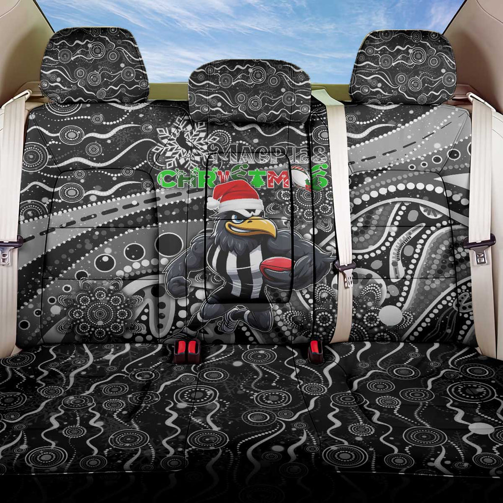 Merry Christmas AFL Collingwood Magpies Back Car Seat Cover Aboriginal Santa Football Mascot