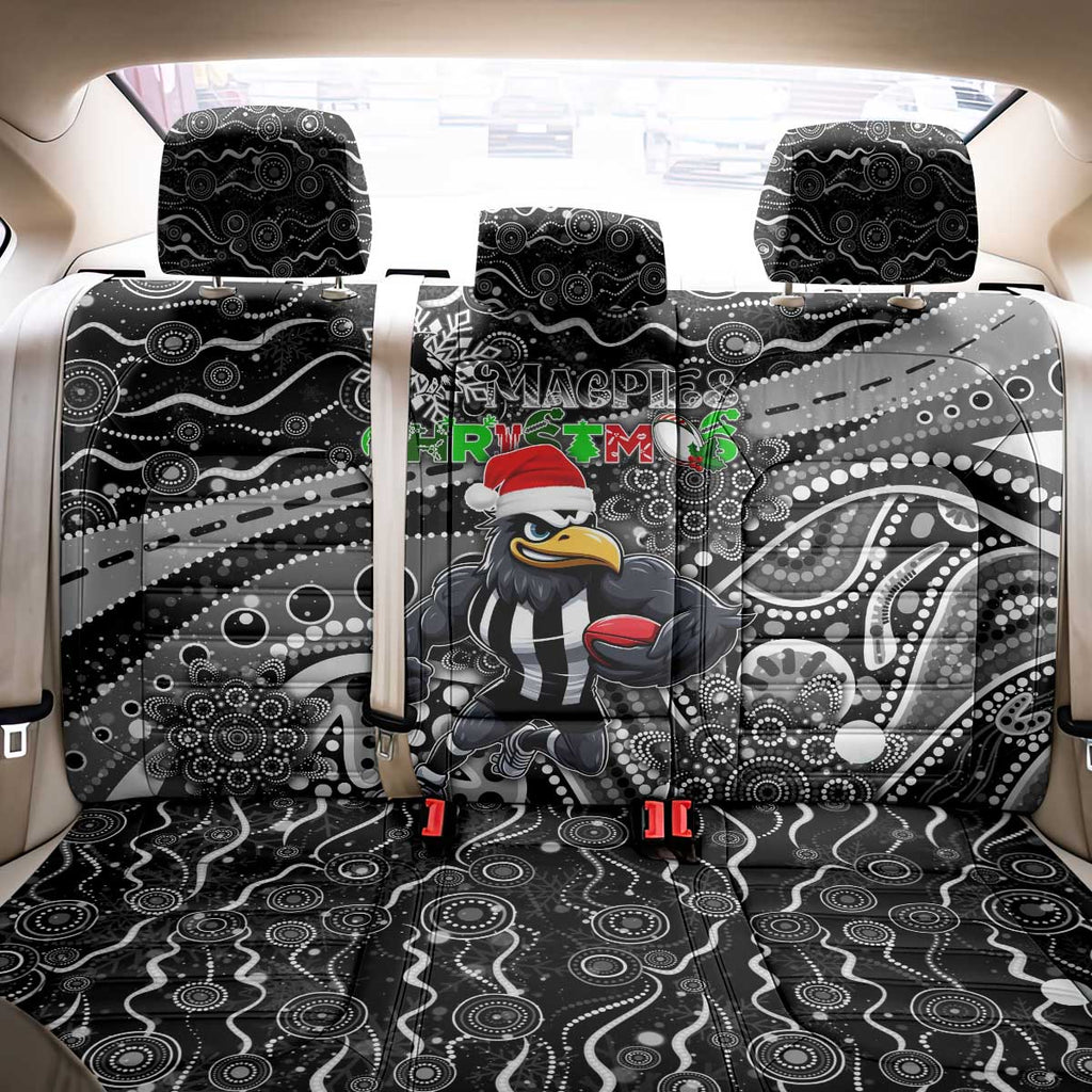 Merry Christmas AFL Collingwood Magpies Back Car Seat Cover Aboriginal Santa Football Mascot