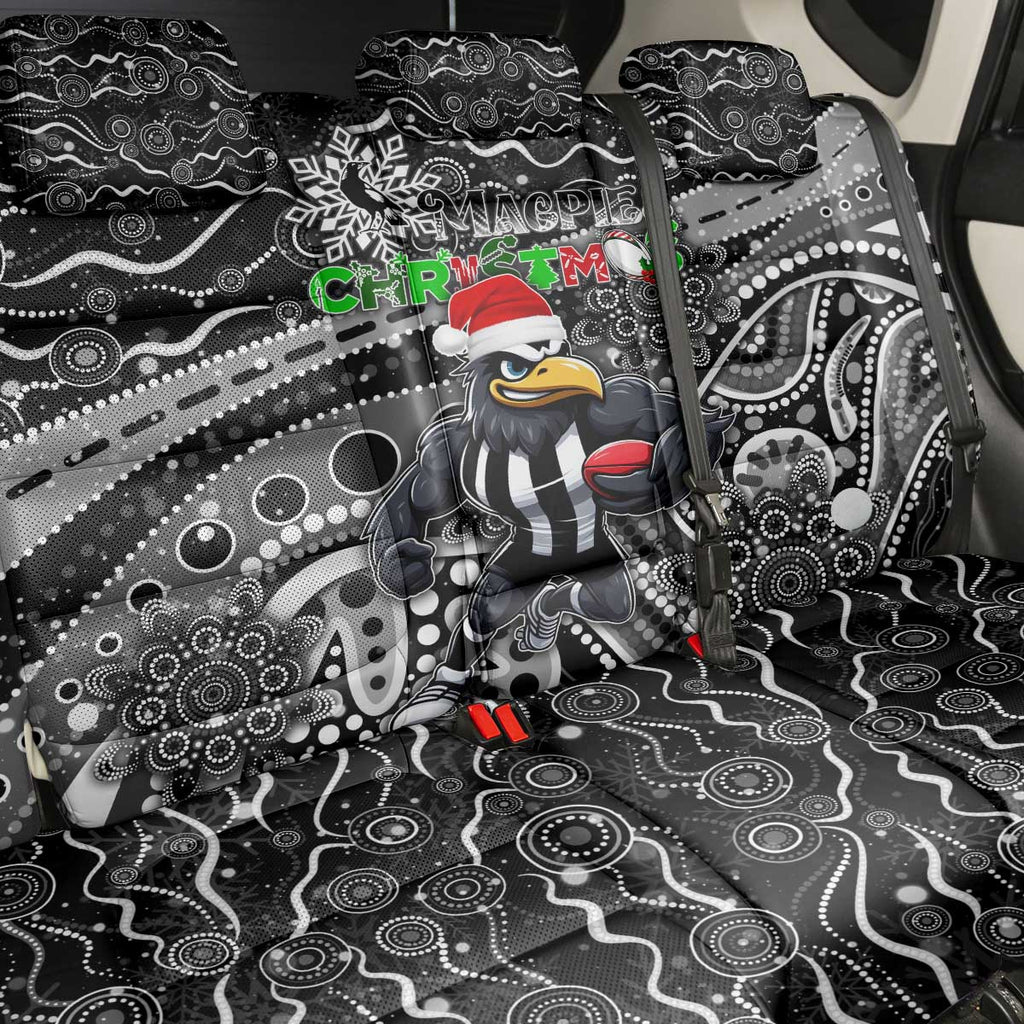 Merry Christmas AFL Collingwood Magpies Back Car Seat Cover Aboriginal Santa Football Mascot