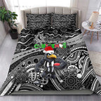 Merry Christmas AFL Collingwood Magpies Bedding Set Aboriginal Santa Football Mascot