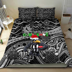 Merry Christmas AFL Collingwood Magpies Bedding Set Aboriginal Santa Football Mascot