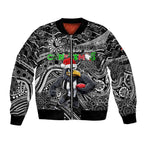 Merry Christmas AFL Collingwood Magpies Bomber Jacket Aboriginal Santa Football Mascot