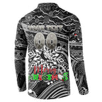 Merry Christmas AFL Collingwood Magpies Button Sweatshirt Aboriginal Santa Football Mascot