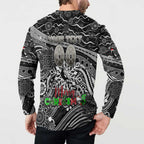 Merry Christmas AFL Collingwood Magpies Button Sweatshirt Aboriginal Santa Football Mascot