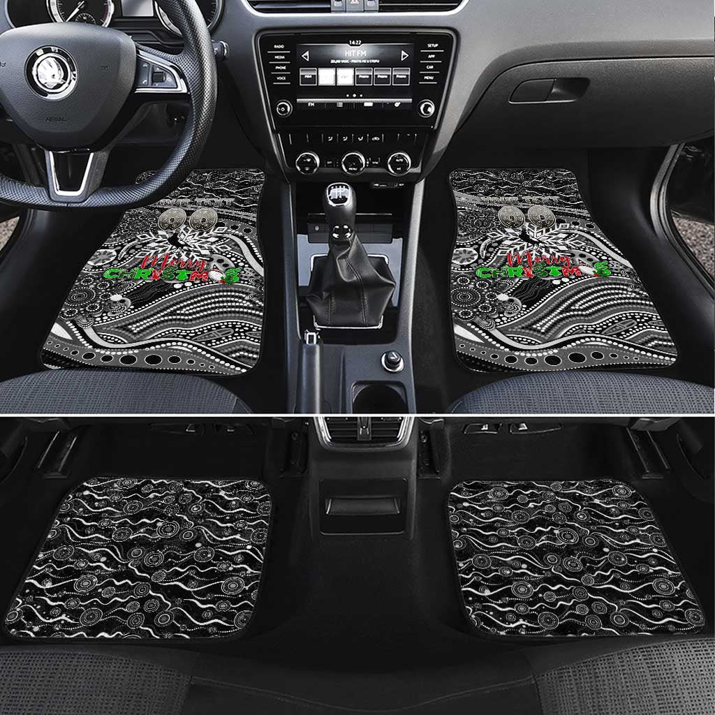 Merry Christmas AFL Collingwood Magpies Car Mats Aboriginal Santa Football Mascot