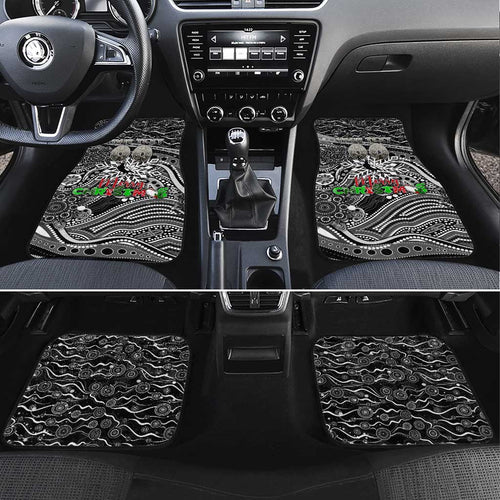 Merry Christmas AFL Collingwood Magpies Car Mats Aboriginal Santa Football Mascot
