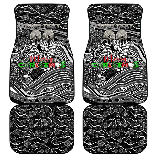 Merry Christmas AFL Collingwood Magpies Car Mats Aboriginal Santa Football Mascot