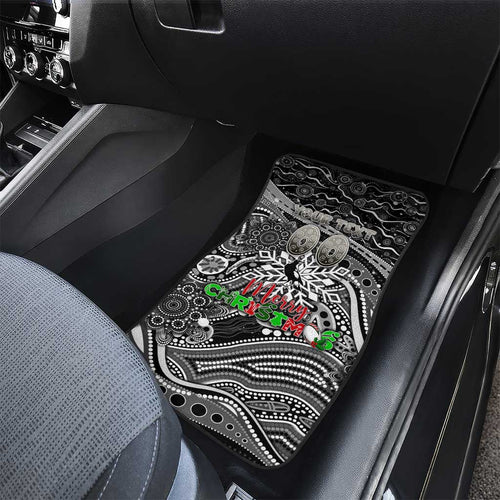 Merry Christmas AFL Collingwood Magpies Car Mats Aboriginal Santa Football Mascot