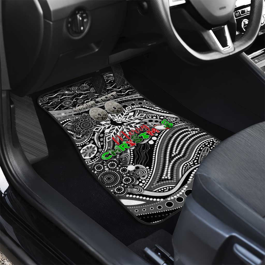Merry Christmas AFL Collingwood Magpies Car Mats Aboriginal Santa Football Mascot
