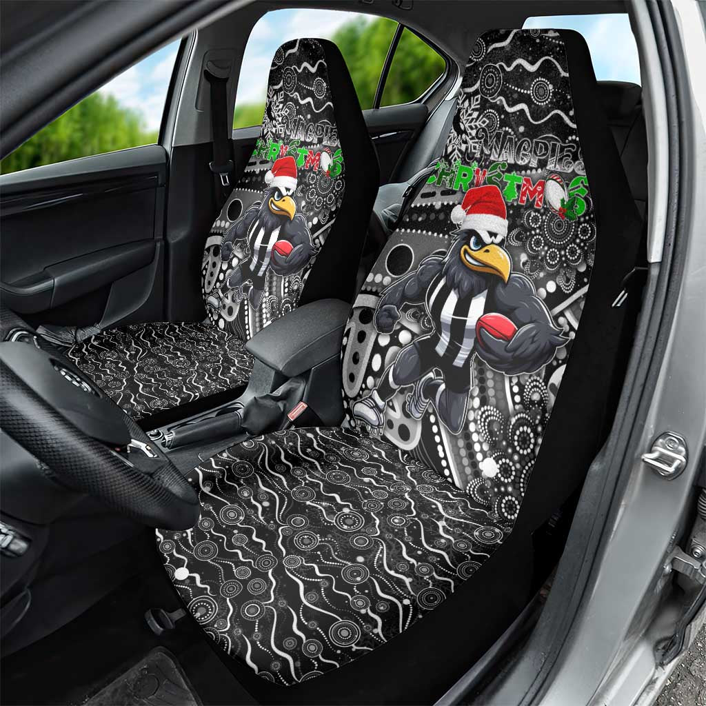 Merry Christmas AFL Collingwood Magpies Car Seat Cover Aboriginal Santa Football Mascot