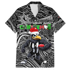 Merry Christmas AFL Collingwood Magpies Family Matching Long Sleeve Bodycon Dress and Hawaiian Shirt Aboriginal Santa Football Mascot