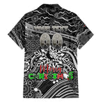Merry Christmas AFL Collingwood Magpies Family Matching Off Shoulder Maxi Dress and Hawaiian Shirt Aboriginal Santa Football Mascot