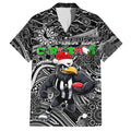 Merry Christmas AFL Collingwood Magpies Family Matching Short Sleeve Bodycon Dress and Hawaiian Shirt Aboriginal Santa Football Mascot