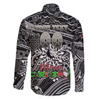 Merry Christmas AFL Collingwood Magpies Family Matching Short Sleeve Bodycon Dress and Hawaiian Shirt Aboriginal Santa Football Mascot