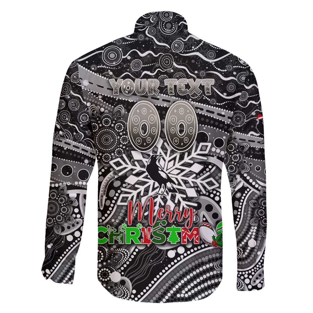 Merry Christmas AFL Collingwood Magpies Family Matching Tank Maxi Dress and Hawaiian Shirt Aboriginal Santa Football Mascot