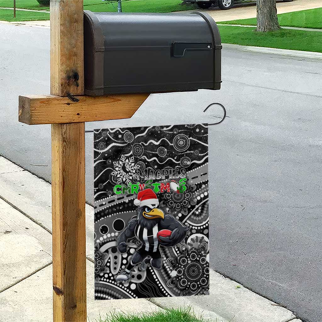 Merry Christmas AFL Collingwood Magpies Garden Flag Aboriginal Santa Football Mascot