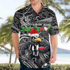 Merry Christmas AFL Collingwood Magpies Hawaiian Shirt Aboriginal Santa Football Mascot