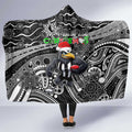Merry Christmas AFL Collingwood Magpies Hooded Blanket Aboriginal Santa Football Mascot