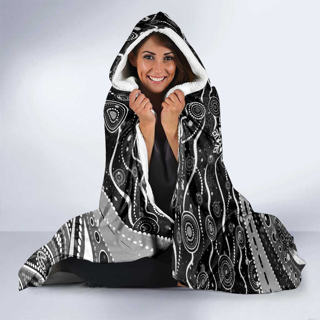 Merry Christmas AFL Collingwood Magpies Hooded Blanket Aboriginal Santa Football Mascot