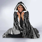 Merry Christmas AFL Collingwood Magpies Hooded Blanket Aboriginal Santa Football Mascot