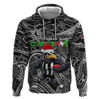Merry Christmas AFL Collingwood Magpies Hoodie Aboriginal Santa Football Mascot