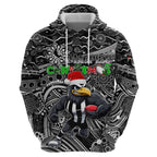 Merry Christmas AFL Collingwood Magpies Hoodie Aboriginal Santa Football Mascot